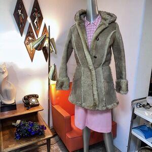 Ardney Sheepskin Shearling Coat Lamb Leather Rancher/Boho Womens Size M 13/14